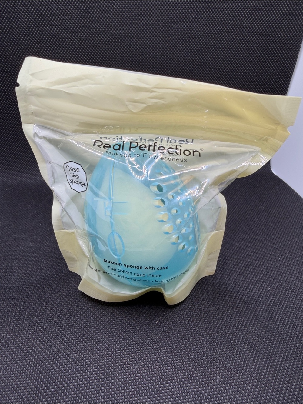 Real Perfection makeup sponge with case NEW